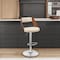 Armen Living Paulo Adjustable Swivel Cream Faux Leather and Walnut Wood Bar Stool with Chrome Base LCPQBAWACR - alternate 9
